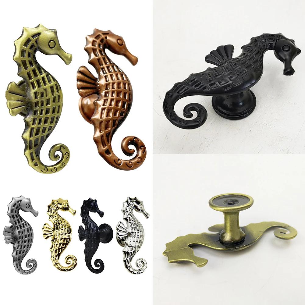 Seahorse Furniture Handle Animal Cabinet Handles Zinc Alloy Drawer Knobs Wardrobe Kitchen Cupboard Door Pulls Hardware