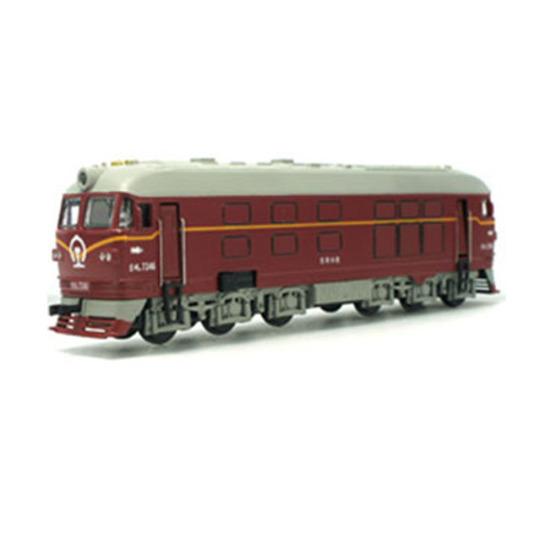 Retro Diecast Dongfeng Locomotive Train Pull Back with LED Sound Kids Toy