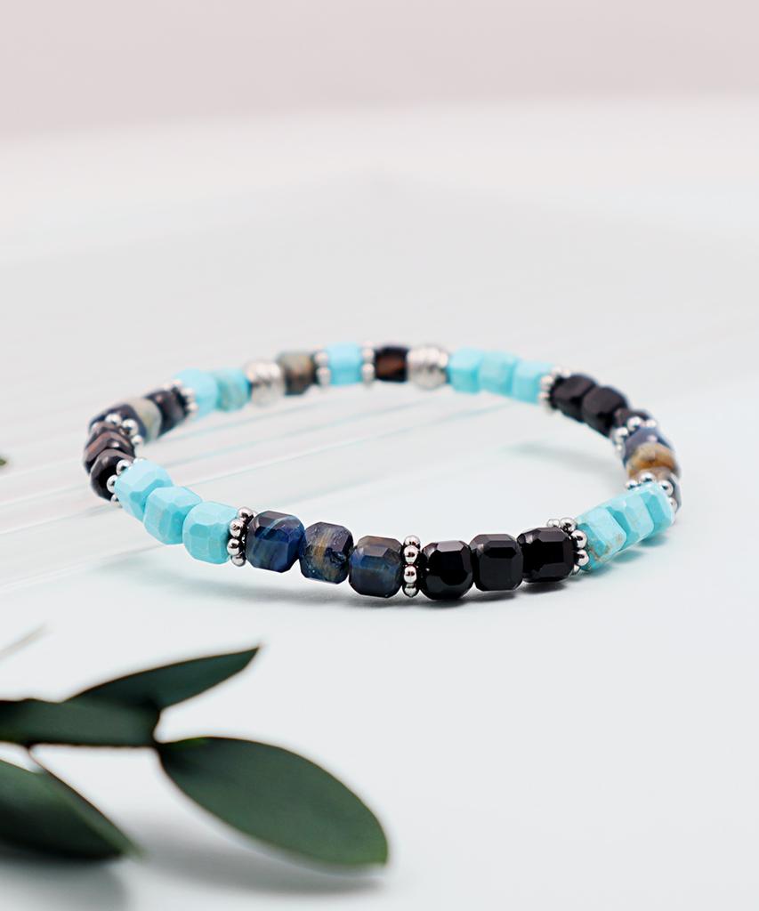 Браслет Polalita Black Türkiye Blue Mix (Plt-Br-073_Bl)