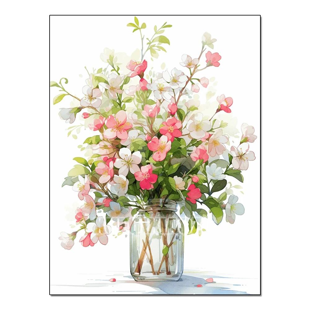 Полная серия цветов Алмазная живопись Тюльпан Маргаритка Алмазная мозаика Вышивка Искусство Акварельная картина Ручная работа Домашнее украшение Сделай сам