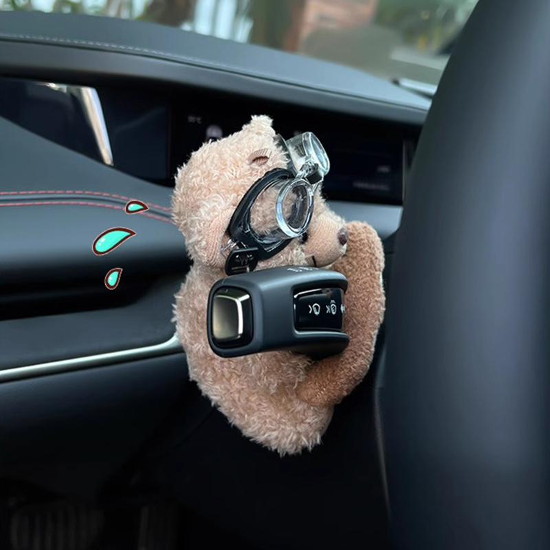 Милый Маленький Мишка Декоратор Переключателя Поворота Ручка Автомобиля Декоративная Плюшевая Кукла Декор Салона Автомобиля Украшение Стеклоочистителя Игрушка Подарок