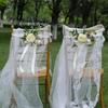 Outdoor Wedding Aisle Pew Artifical Flowers Chair Decorations For Ceremony With Chiffon Ribbon Church Floral Decoration