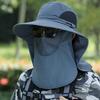 Outdoor Sunscreen Hat with Face Neck Cover And with Lace-Up Design Hollow Mesh