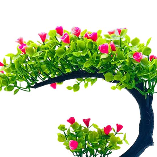 Поддельный бонсай романтический не требующий полива пластиковый красивый искусственный цветок бонсай с горшком