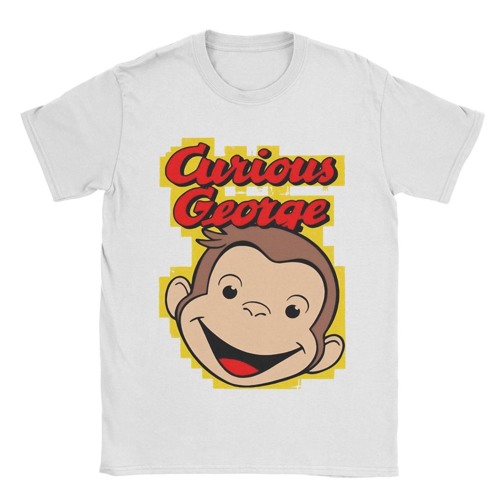 Cartoon Banana Cute Brown Monkey T Shirt Cotton Fun T-Shirts Crewneck Curious George Tees Short Sleeve Clothes Plus Size