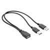 Разветвитель USB-кабеля Передача данных Шнур питания 30 см USB 2.0 Двойной female-male Штекер Провод Конвертер Зарядка Удлинительная линия