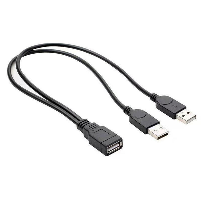 Разветвитель USB-кабеля Передача данных Шнур питания 30 см USB 2.0 Двойной female-male Штекер Провод Конвертер Зарядка Удлинительная линия