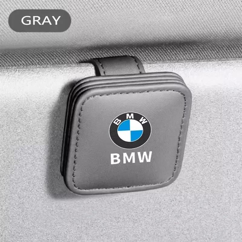 LYKFV1 New 2025 Car Glasses Holder Sunglasses Clip Eyeglass Case Card Clip Auto Accessories For BMW M M3 M5 X1 X3 X5 X6 E90 E91 E92 E93
