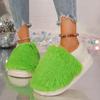 Модные женские тапочки осень-зима 2024 года из плюша, ленивые домашние тапочки из хлопка, нескользящие, прочные, модные, теплые, хлопковые туфли