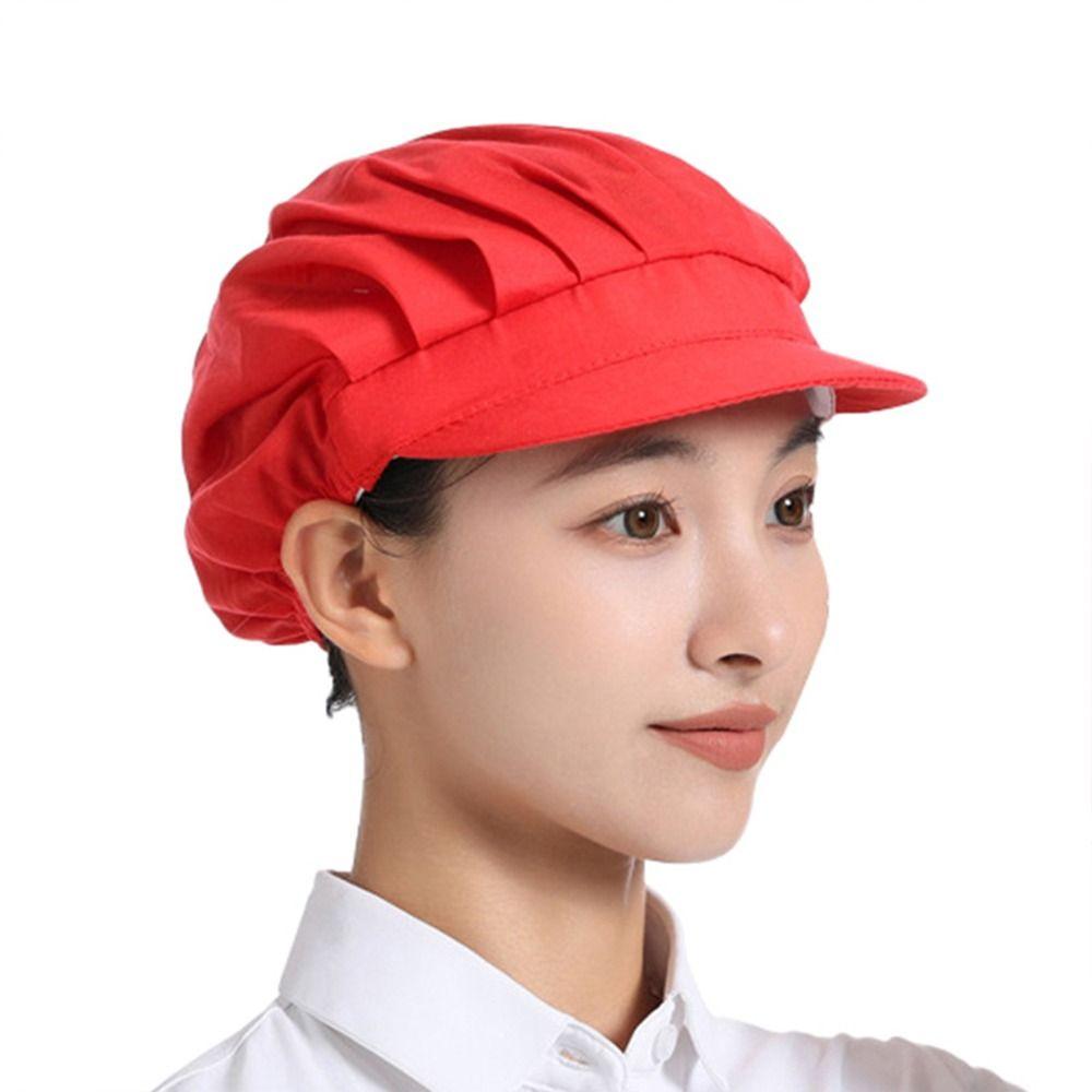 Dust-proof Chef Hat Elastic Hair Nets Cap Fashion Catering Cap Food Service