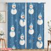 2pcs,2D plane printing Popular Curtain Panels Christmas snowman Versatile 100% Polyester (without rod) Decorations For Home Use