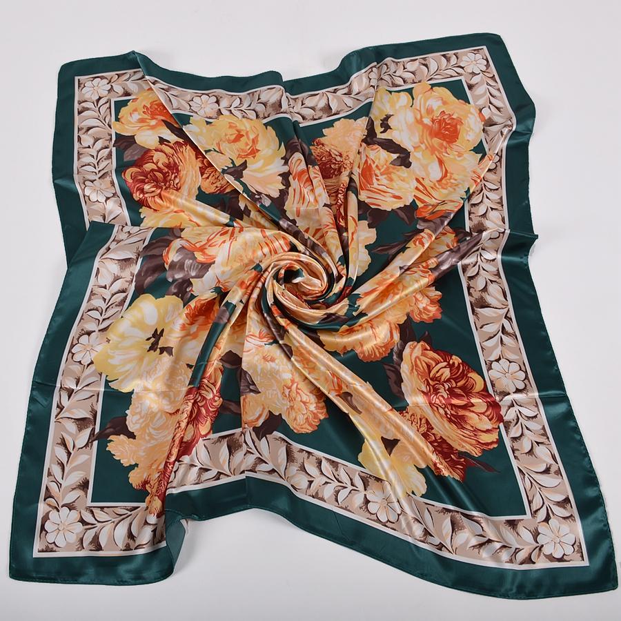 BYSIFA New Accessories Women Wine Red Silk Scarf Cape Fashion Chinese Rose Satin Square Scarves Shawls Ladies Headkerchief Hijab