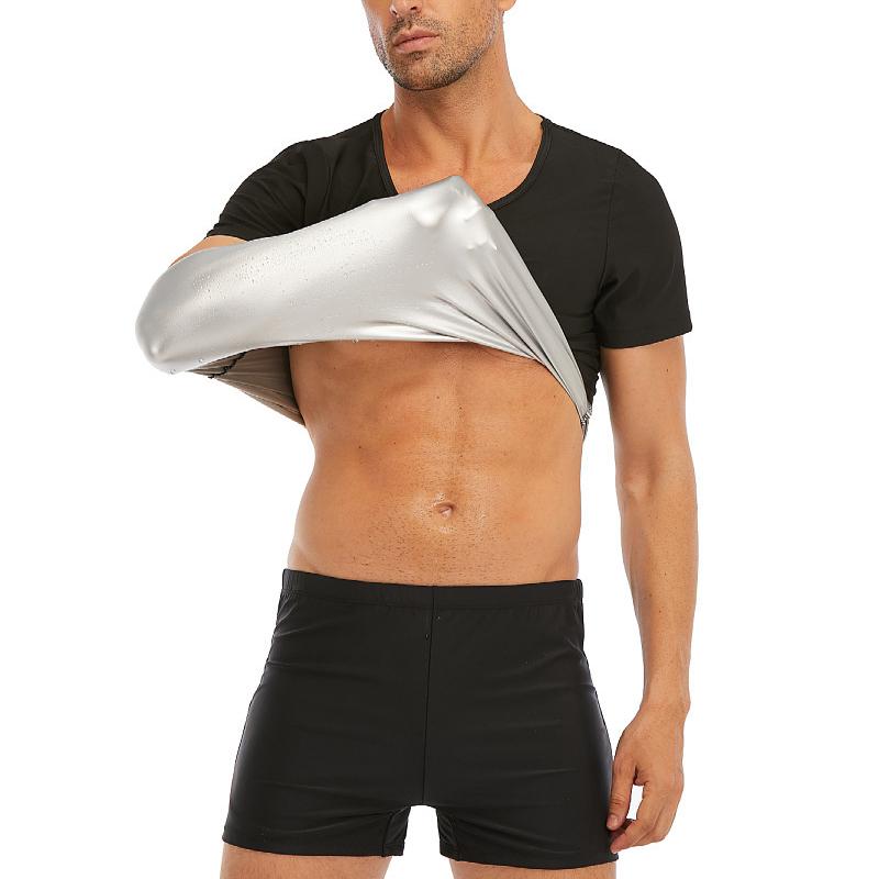 Мужской спортивный жилет для сауны, компрессионные футболки для улавливания тепла, спортивный костюм для сауны, тренировочные майки, корректирующее белье для похудения, формирователь талии, фитнес-рубашка