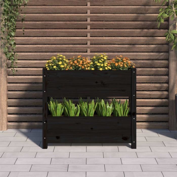 VidaXL Planter Black 77x25x66 Cm Solid Pine Wood 823945