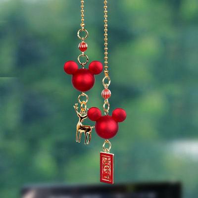 Новогодний зодиакальный Микки Маус подвеска на зеркало заднего вида - милый мультяшный дизайн для безопасных путешествий