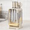 Wall Mounted Rotatable Knife Holder, Multifunctional Draining Tableware Rack, Proof Kitchen Storage Organizer