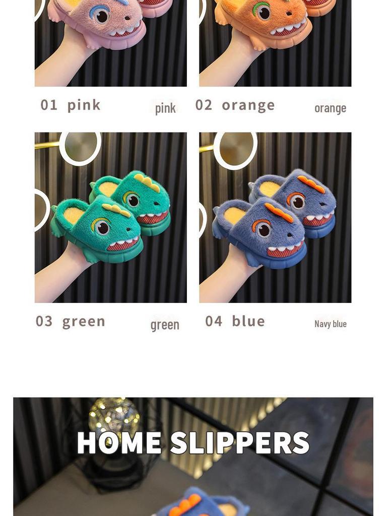 Children's Cotton Slippers for Autumn/Winter 2023: Warm, Covered-Heel Indoor Shoes for Boys and Girls, Infant Sizes Available.
