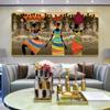 Abstract Africa Art Dancing Woman Oil Painting On Canvas Wall Art Posters Prints Wall Picture for Living Room Home Cuadros Decor