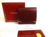Оригинальный кошелек для монет Must de Cartier из кожи бордового цвета #a811 Восстановленный