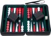 9" Red Faux Leather Travel Backgammon Game Pouch - Zip Closure - Felt Interior: Green/red/white - 250502