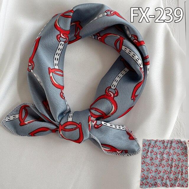 New Silk Scarf Square Women Fashion Dot Plaid Print Neckerchief Ladies Work Scarves Small Winter Foulard Bandana Hair Tie Band