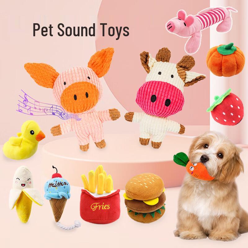 Durable Cartoon Animal Sound Plush Toy