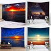 Cave Starry Sky Tapestry Sea Sunrise Sunset Wall Hanging Home Living Room Bedroom Background Cloth Beach Mat