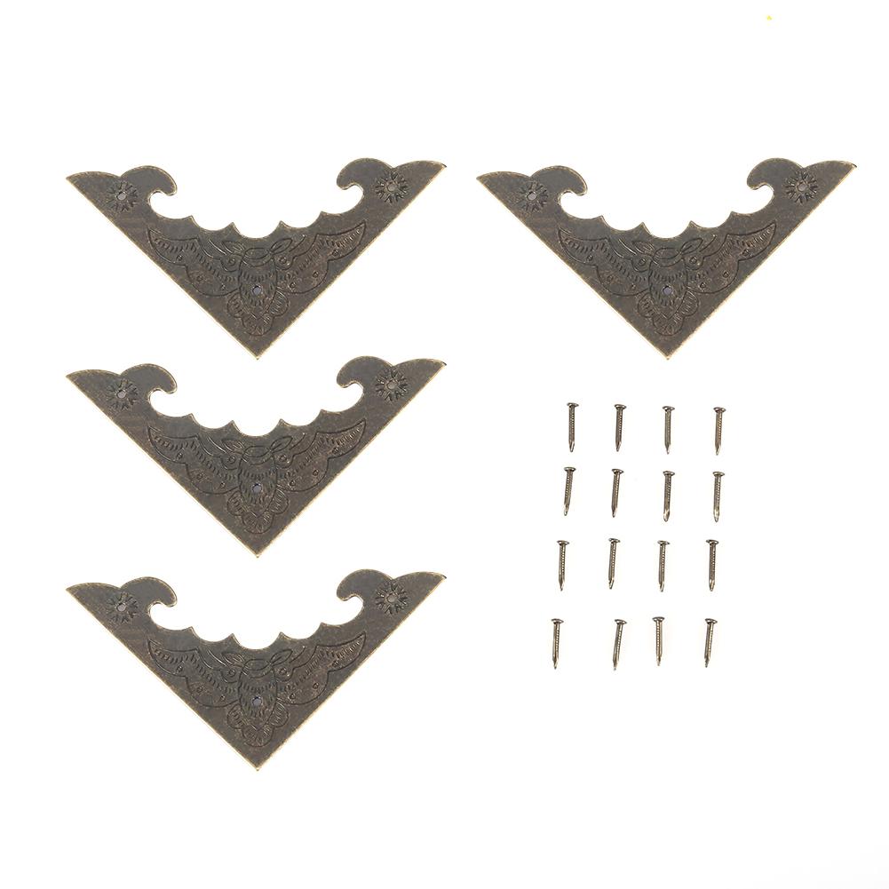 12 шт. деревянная шкатулка для ювелирных изделий подарочный футляр бронзовые угловые декоративные протекторы защитная крышка S