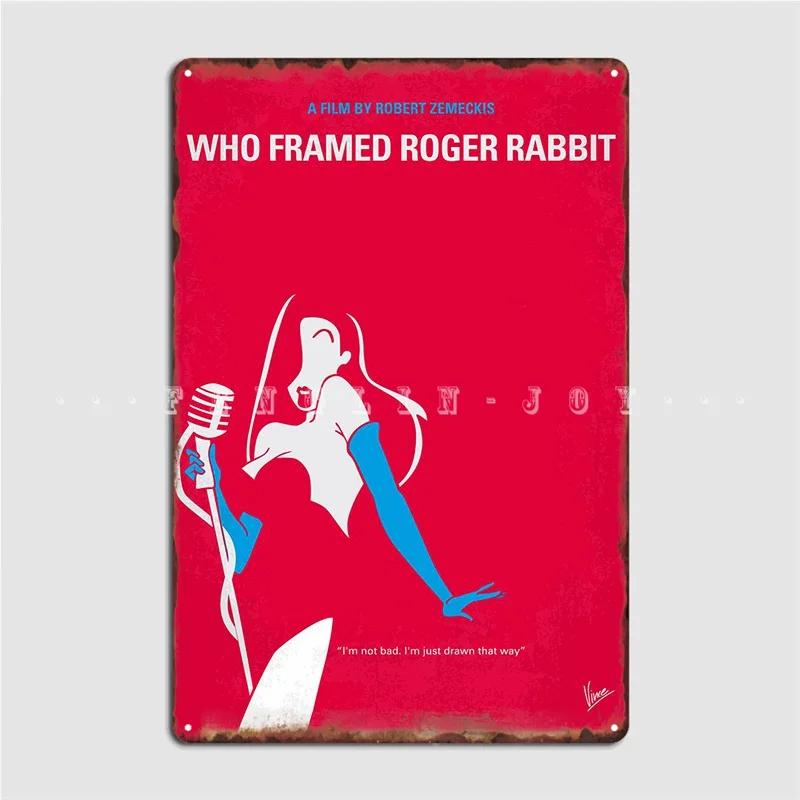 Минималистичный постер к фильму «Кролик Роджер», Постер «Сердце мультяшки», Металлическая табличка, Настенная роспись, Кухня, Персонализированная настенная табличка, Жестяная вывеска, Постер