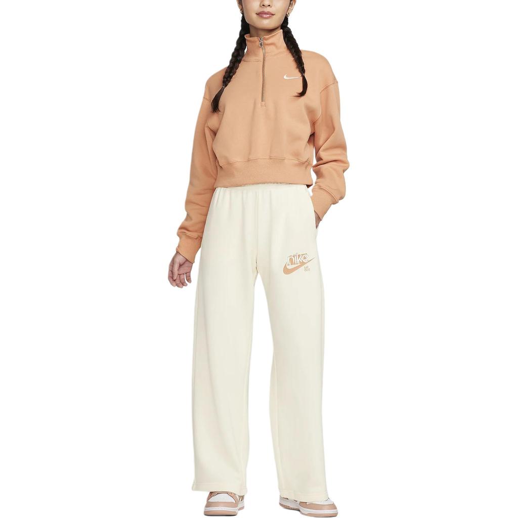 Nike Sportswear Club Letter Lace Casual Knitted Sports Pants Women bottoms Coconut-Milk FN3635-113