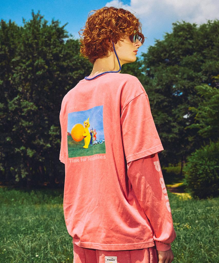 diadora Teletubbies Washed Graphic Short Sleeve T-Shirt Pink