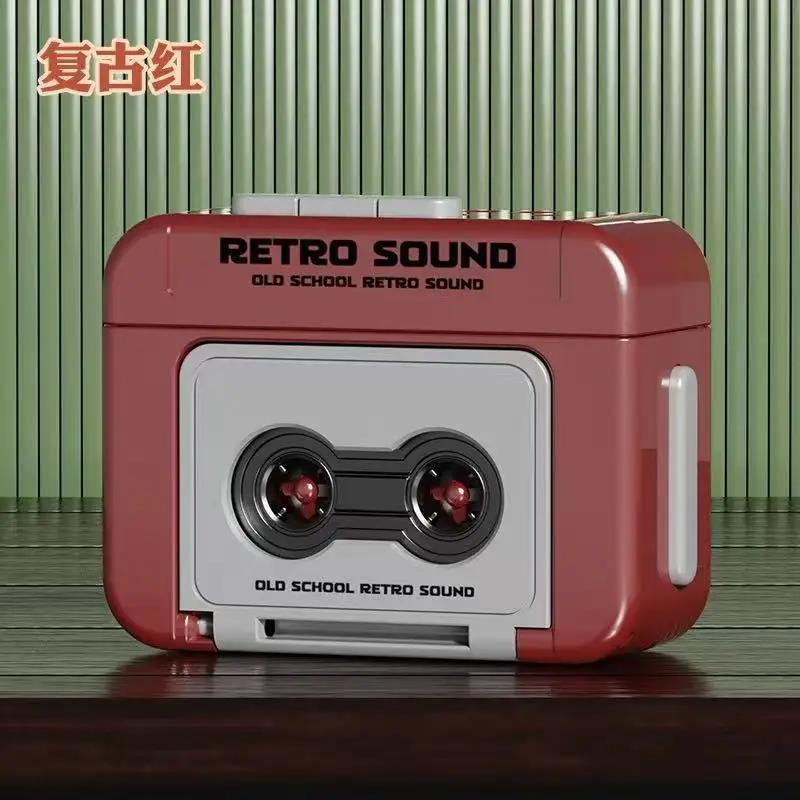 Retro Tape Recorder Keychain Mini Recording Music Box Keyring Backpack Small Pendant Decompression Ornament Birthday Couple Gift 6