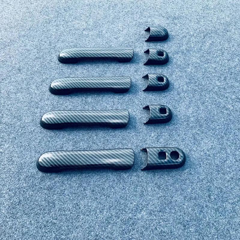 For Suzuki Solio ABS Car-Styling Exterior Door Handle Pull Carbon Fiber Cover Door Handle Cover Trim Styling
