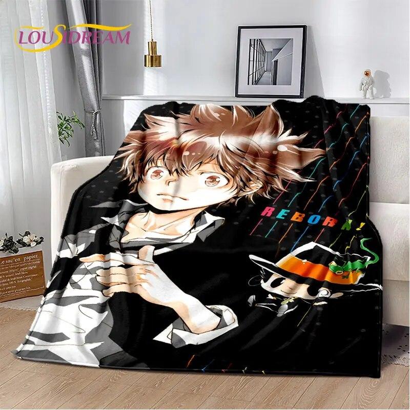 Мягкое плюшевое одеяло с героями аниме Hitman Reborn, фланелевое одеяло, одеяло для гостиной, спальни, кровати, дивана, чехол для пикника, детское одеяло