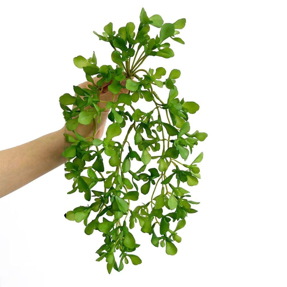 Long Artificial Plant Green Faux Copper Coin Grass Creative Succulent Plants Leaves  Home Office