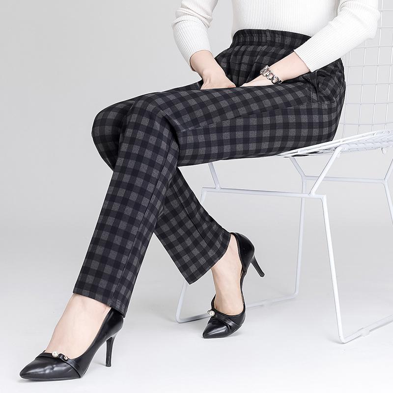 Брюки для мам на весну и осень. Прямые брюки с высокой талией для бабушки. Свободные эластичные женские брюки для людей среднего и пожилого возраста.