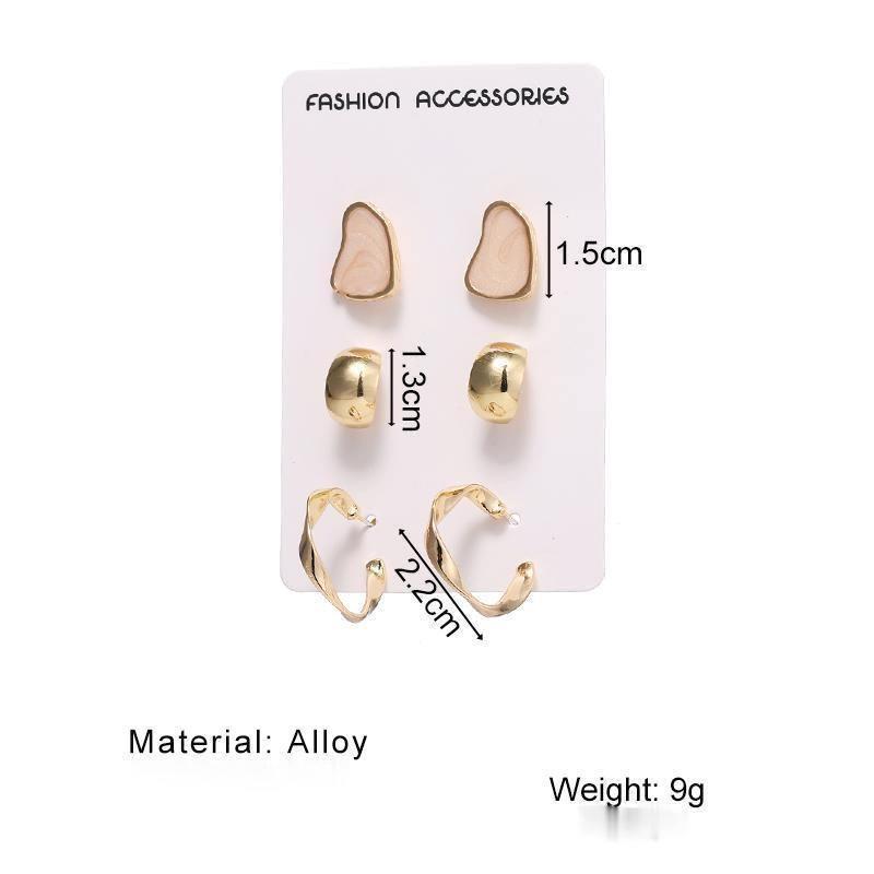 iF ME 6 шт./компл. корейские красочные геометрические серьги-гвоздики модные золотые серьги женские ювелирные аксессуары