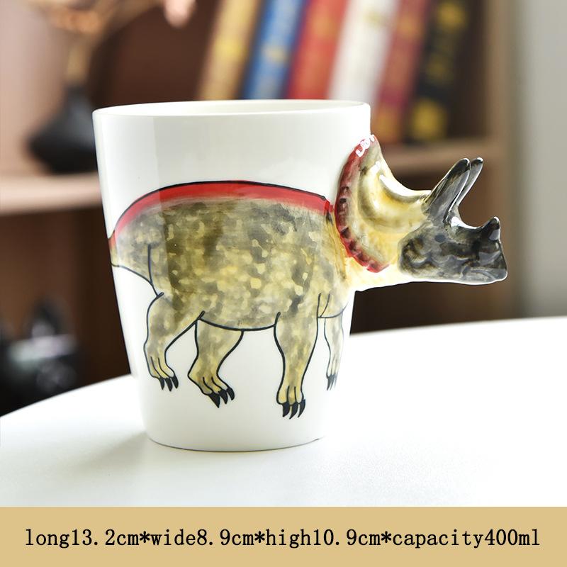 Creative Dinosaur Shaped Water Cup Cute Animal Ceramic Mug Office Water Cup Breakfast Cup Gift Coffee Mug Home Decoration