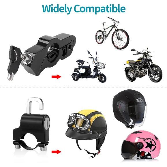 Набор из 2 шт.: замок дроссельной заслонки для мотоцикла и; Замок для мотоциклетного шлема, AUCARAUTO Мотоцикл и шлем, противоугонная защита, замок из твердого сплава, подходит