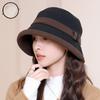 Осенне-зимняя шляпа рыбака, женская двухцветная универсальная шляпа, толстая теплая элегантная шляпа для мам