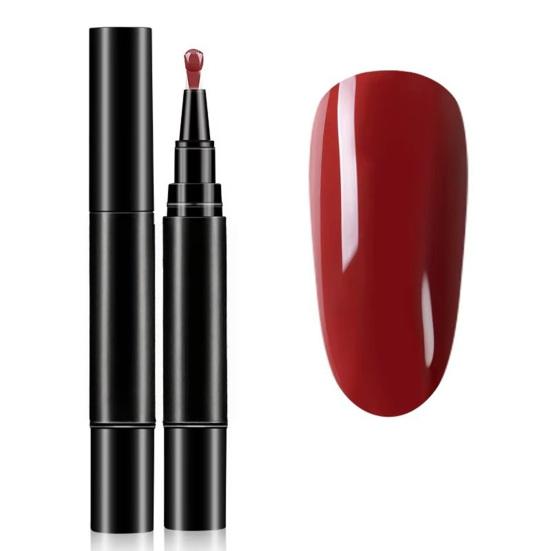 1/6Pcs Nail Polish Pen 3-in-1 Quick Dry Long Lasting High Gloss DIY Manicure Nail Art Natural Nude Women Girls Fingernail Toenail Gel Polish Pen