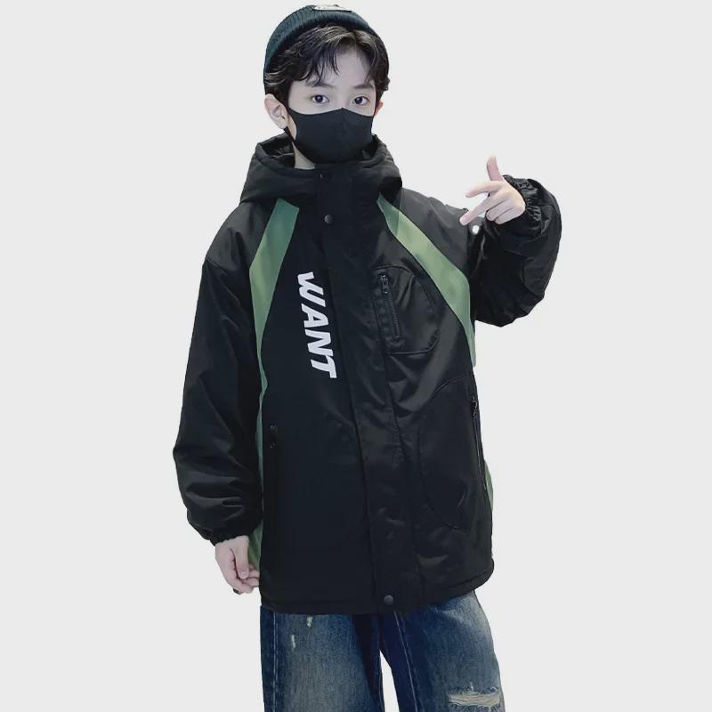 Съемная куртка 3 в 1 для мальчиков: Новая утепленная верхняя одежда осень/зима 2024 года для детей крупных и средних размеров