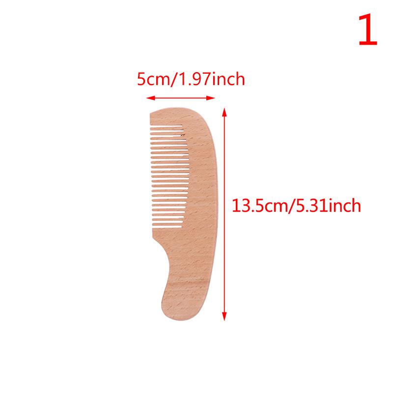 Soft Baby Hair Brush Comb Set For Newborn Wooden Handle Head Comfort Massager