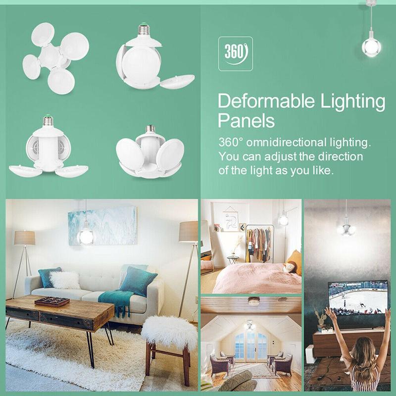 1PC Super Bright LED Bulb Deformable Garage Ceiling Lights E27 40W Football Light