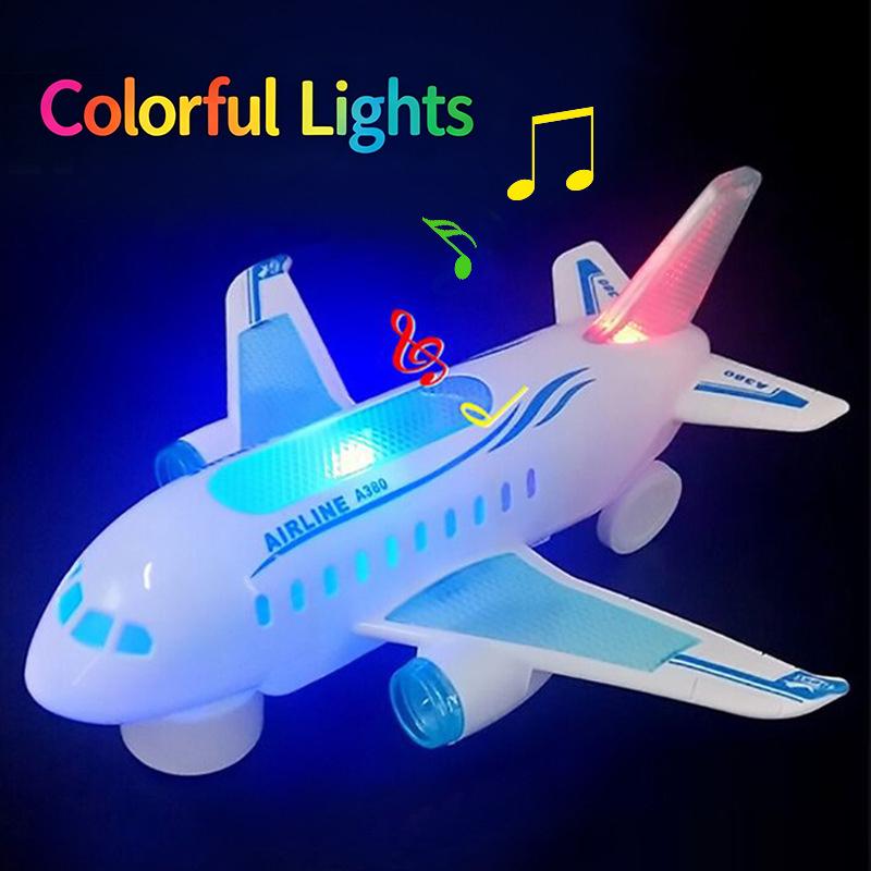 Electric Airplane Toy With Led Light And Sound Automatic Moving Airplane Model Toy Airplane Model For Birthday Kids
