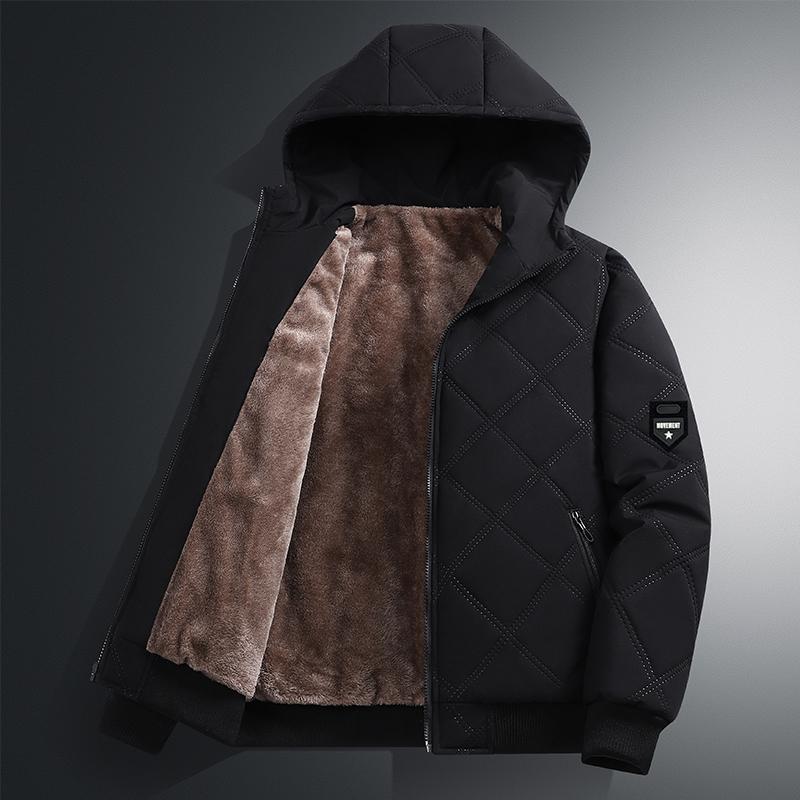 Зимняя мужская хлопковая куртка с капюшоном, Мужская хлопковая куртка, Мужская зимняя бархатная куртка с капюшоном, Хлопковая куртка