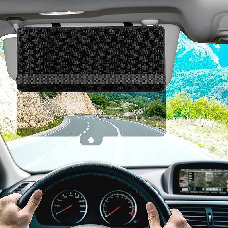 Sun Visor Extender For Car, Upgraded Polarized Car Sun Visor Extender With PC Lens, Velcro Design Convenient Adjustment Position, Filtering Glare, UV