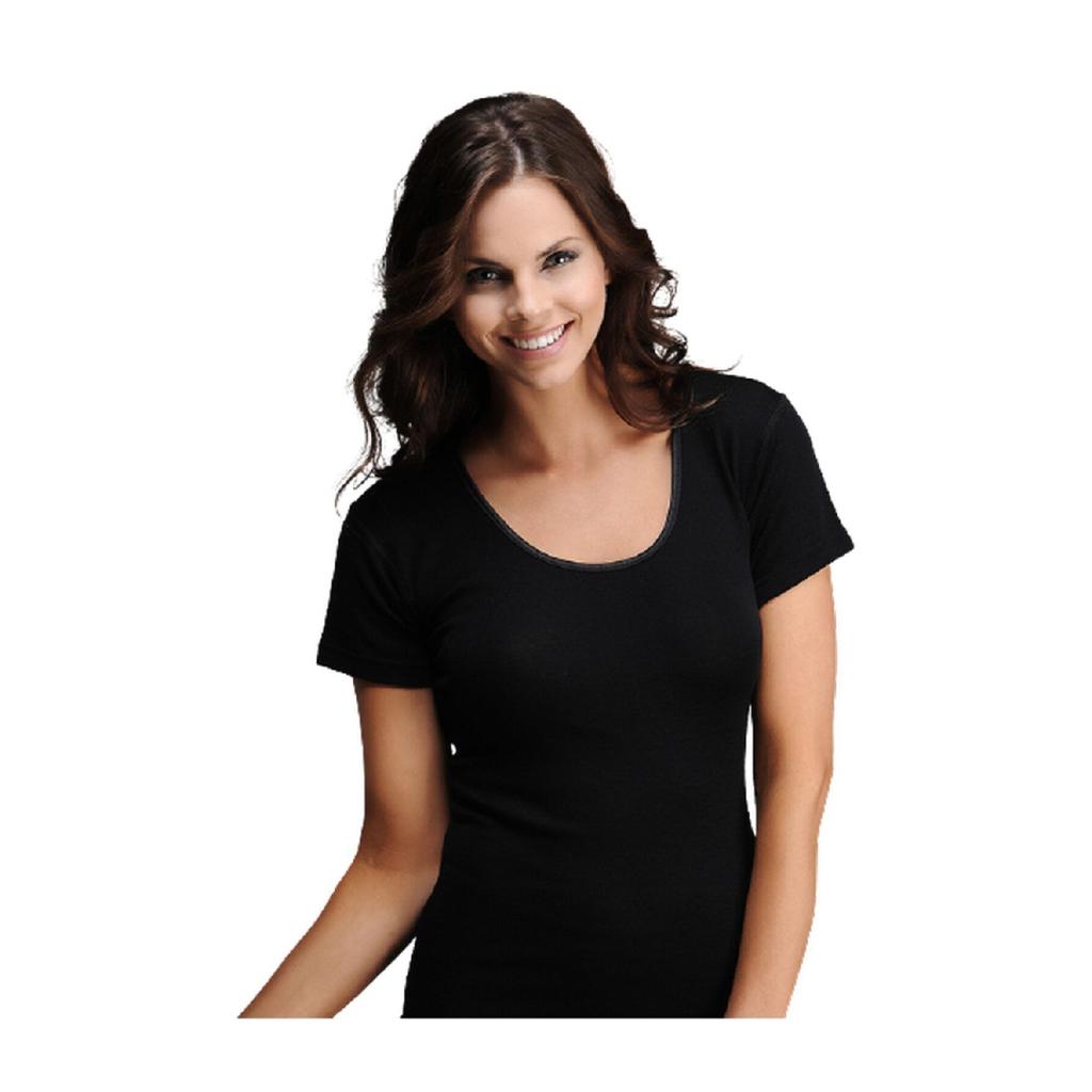 Шерстяная майка черного цвета с коротким рукавом