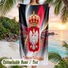 Beach Towel Poland Football Print Custom Name Text Soft Towel for Swimming Pool