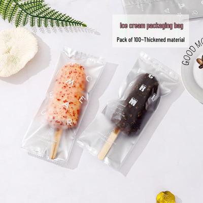 Пакеты для упаковки мороженого - Прозрачные пакеты для эскимо с деревянными палочками для домашних угощений